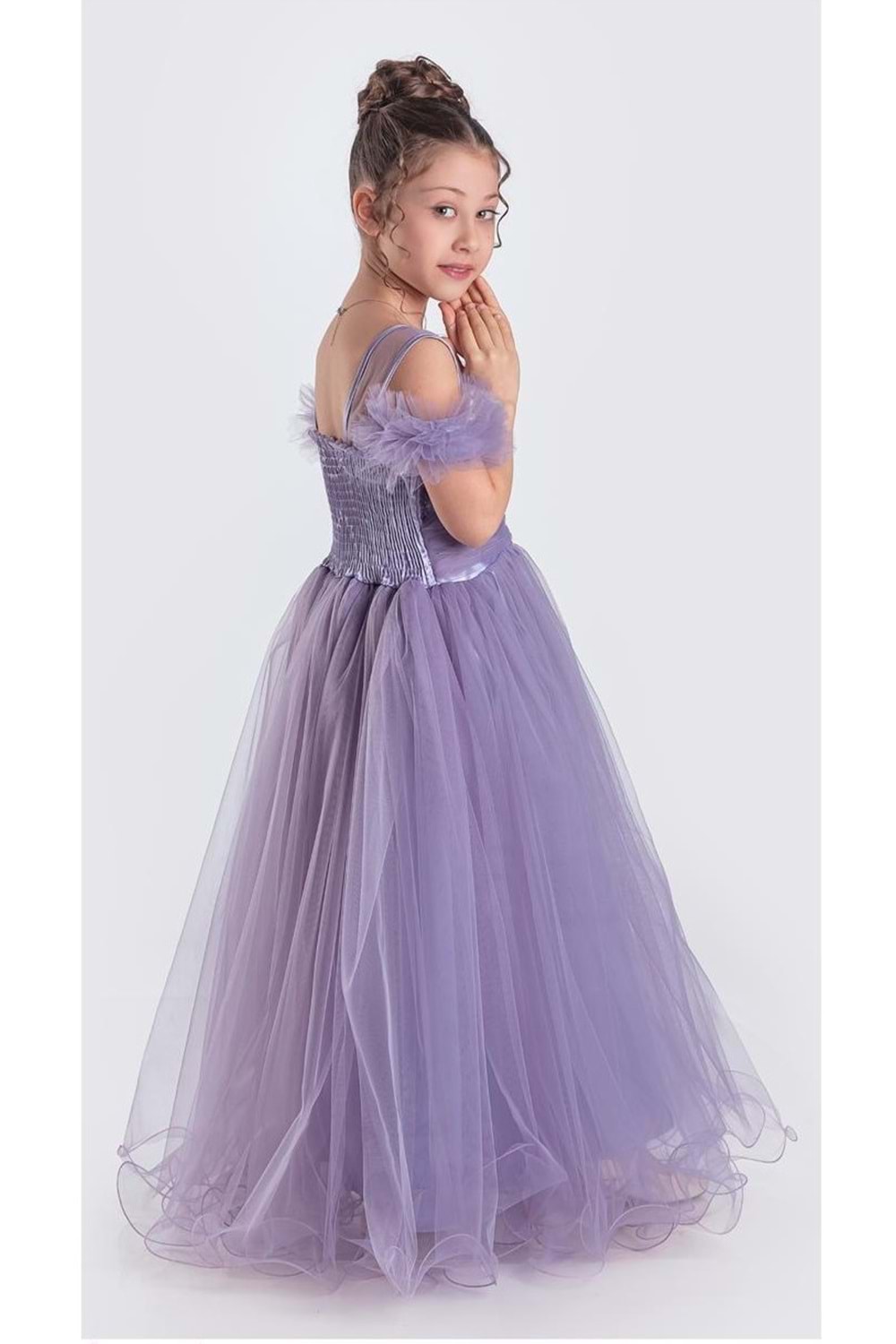 Uzun Etek Kız Çocuk Robası Şifon Abiye M00723