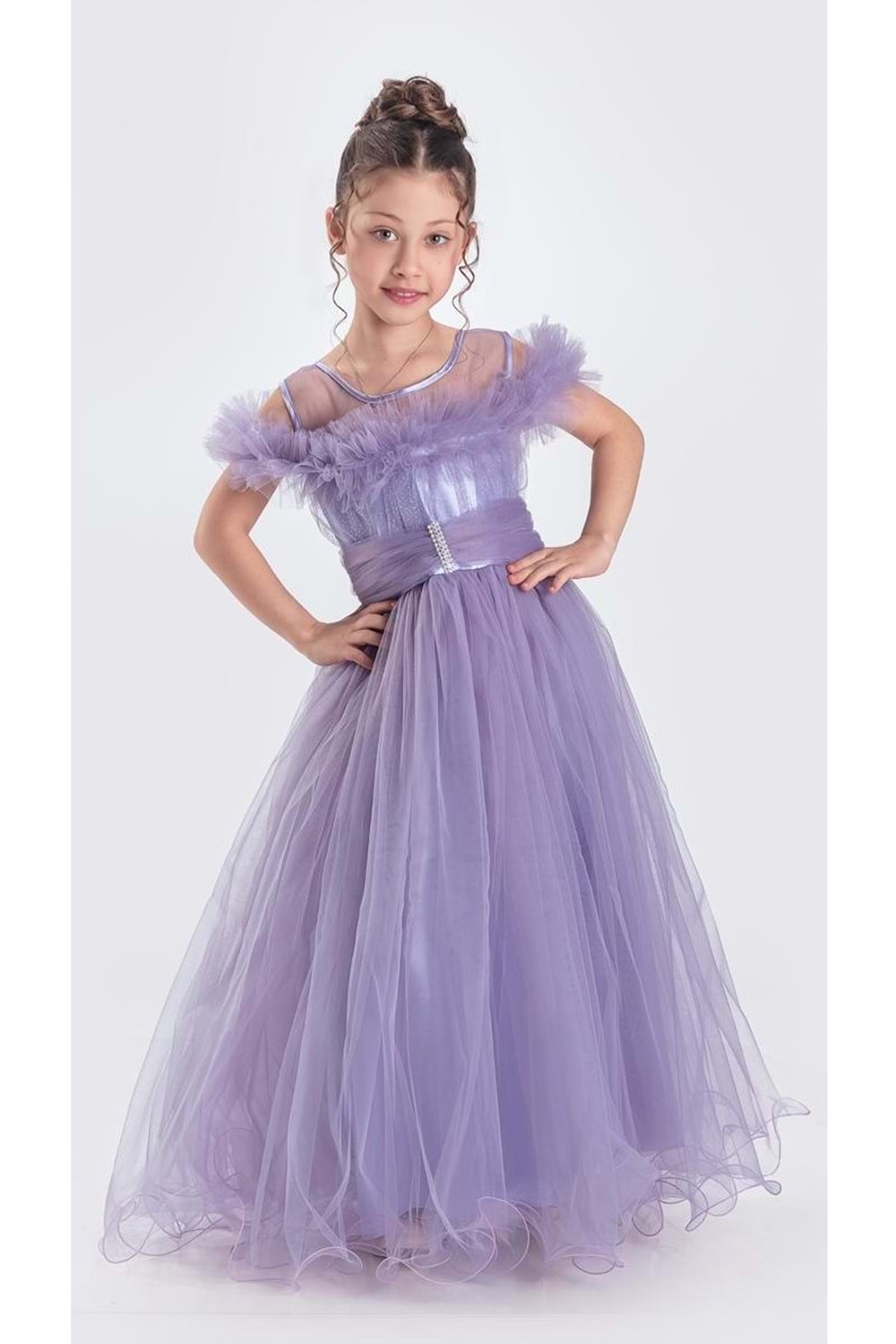 Uzun Etek Kız Çocuk Robası Şifon Abiye M00723