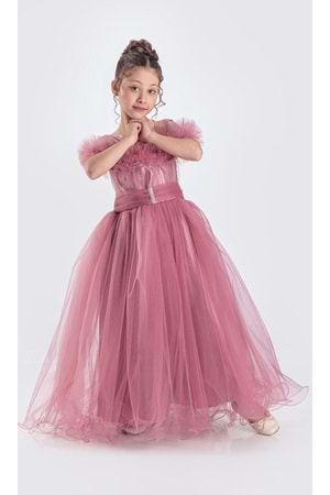 Uzun Etek Kız Çocuk Robası Şifon Abiye M00723