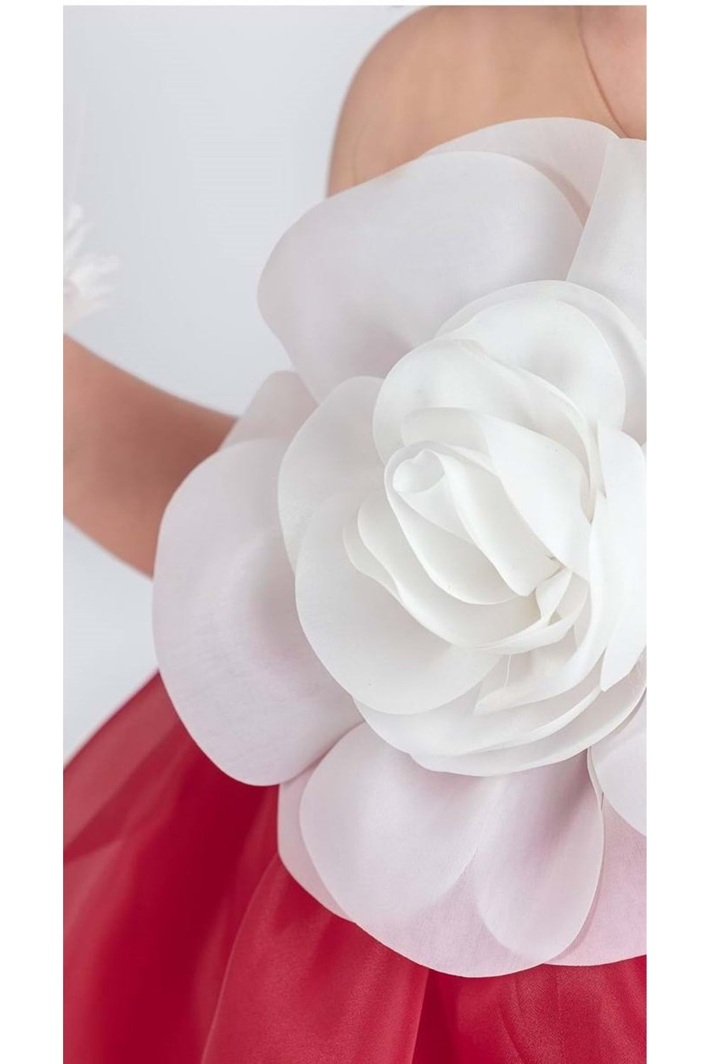 Karolin Robası Çiçekli Bilekli Aksesuarlı Kız Çocuk Abiye Elbise M00724