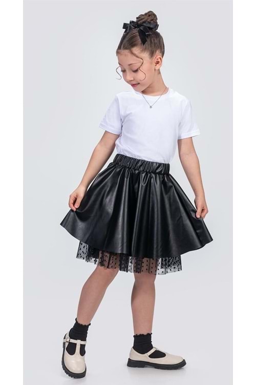 Deri Kız Çocuk Etek M00725