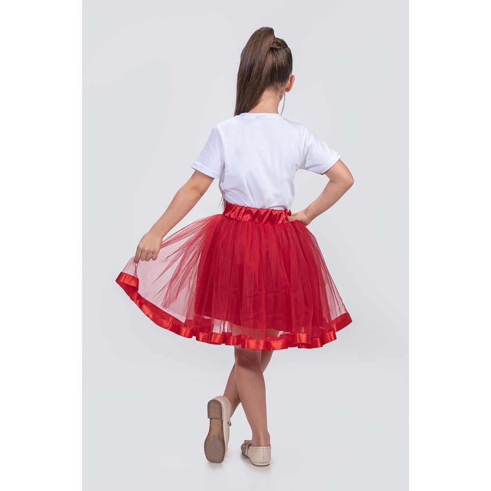 Saten Şeritli Tütü Kız Çocuk Etek M00728