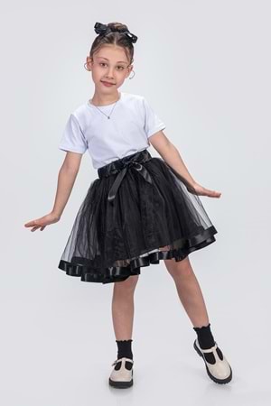 Saten Şeritli Tütü Kız Çocuk Etek M00728