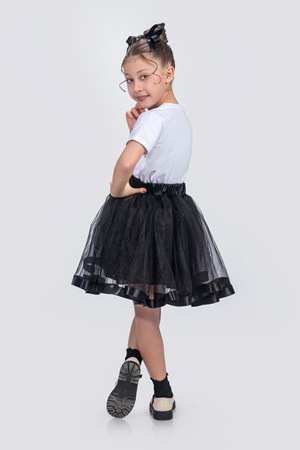 Saten Şeritli Tütü Kız Çocuk Etek M00728