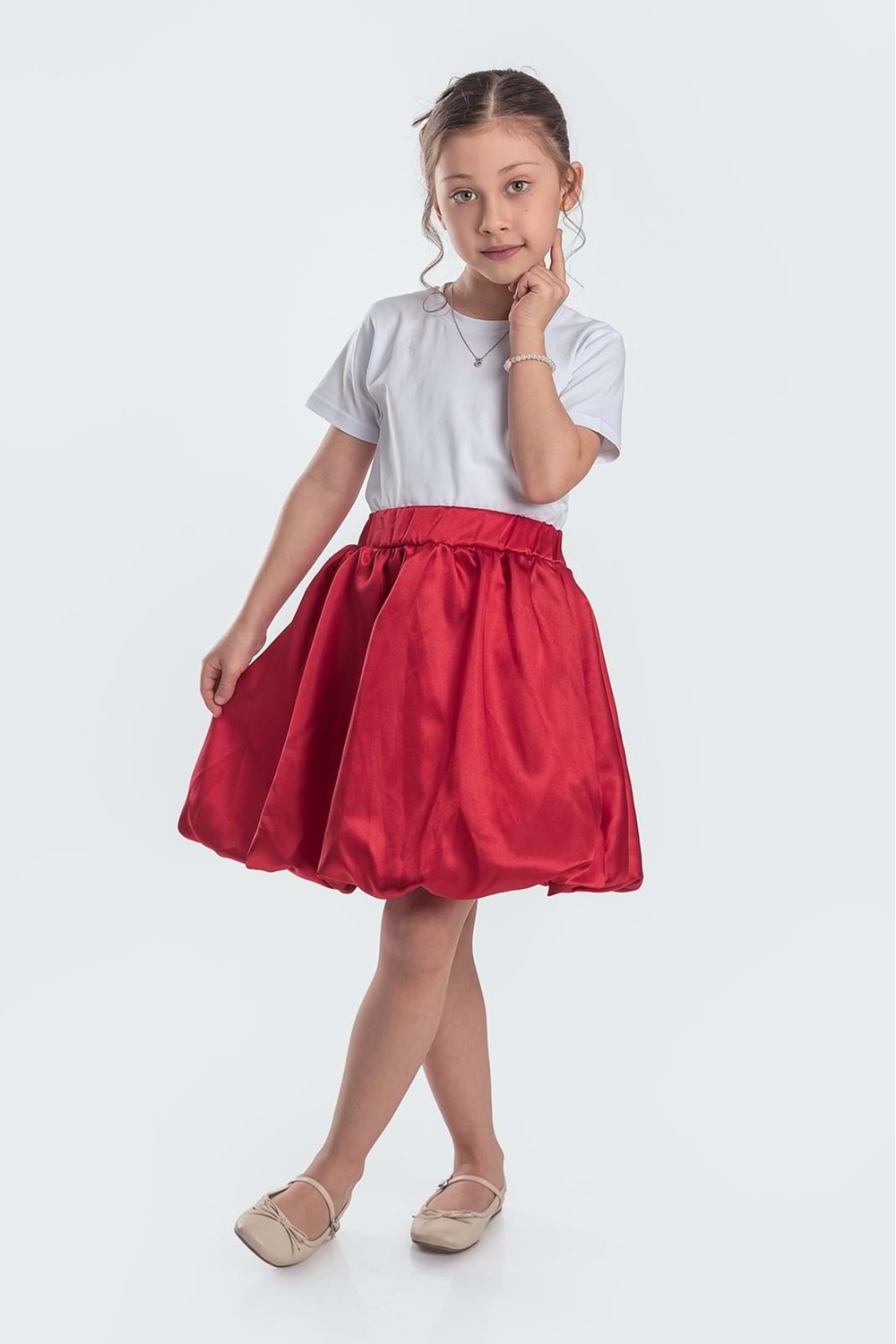 Saten Balon Kız Çocuk Etek M00729