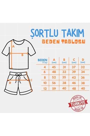 Baskılı Kız Çocuk Tişört Şort Takım M00730