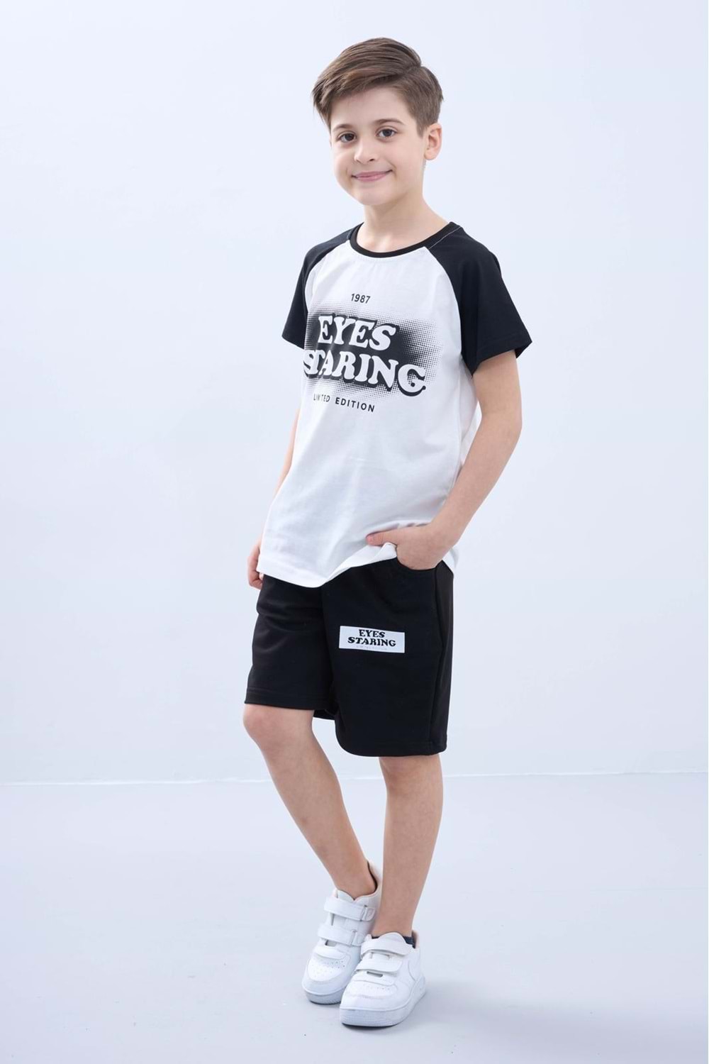 Penye Süprem Baskılı Yazlık Şortlu Takım M00734