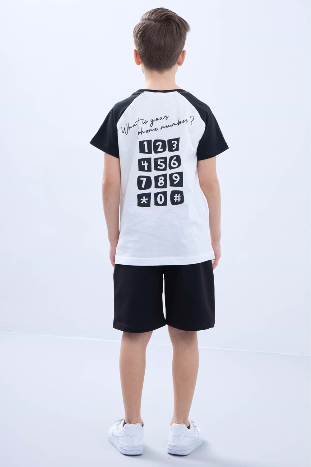 Penye Süprem Baskılı Yazlık Şortlu Takım M00734