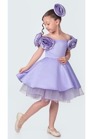 Fanari Krep Saten Gren Destekli Kız Abiye M00735