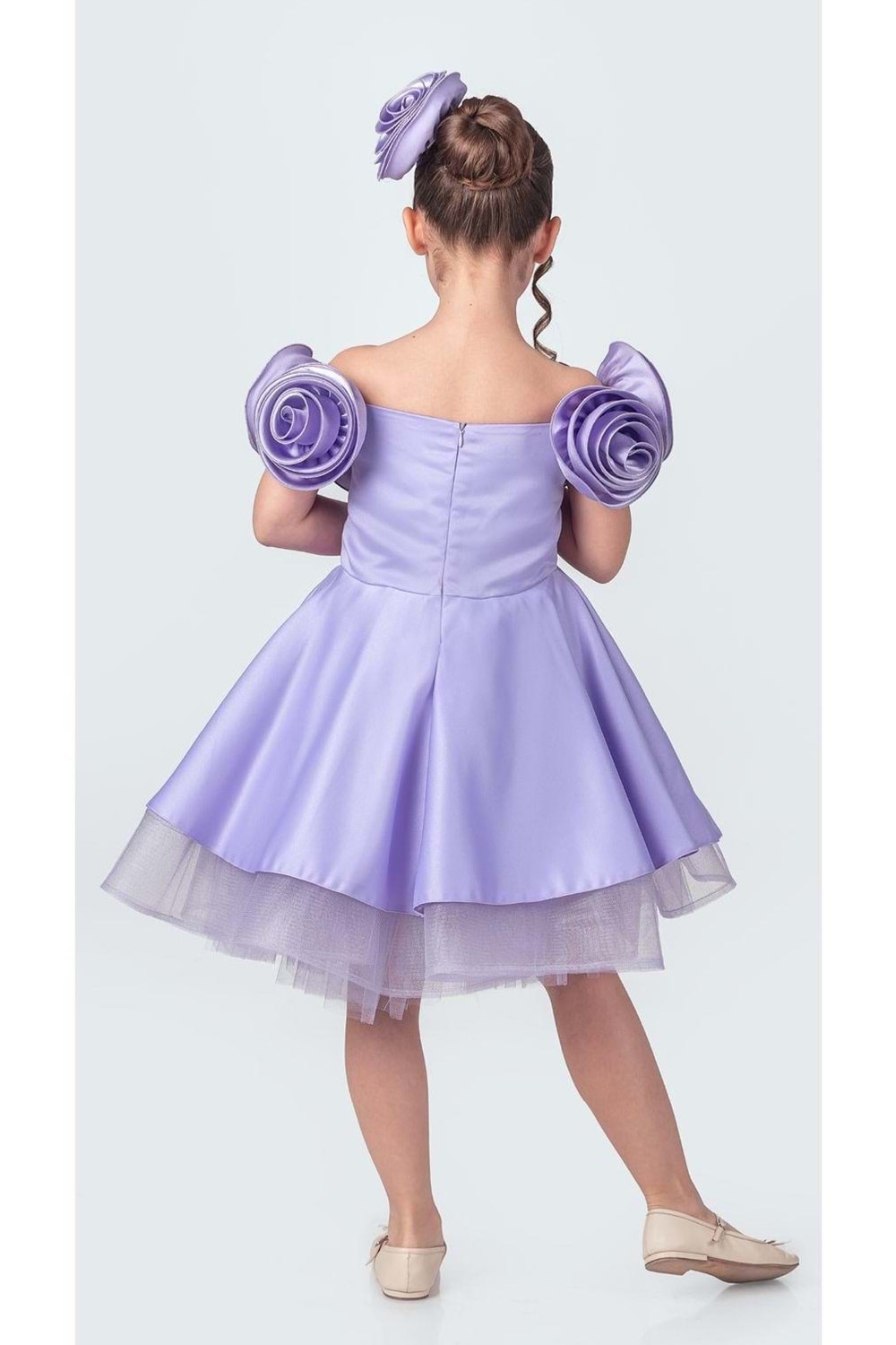 Fanari Krep Saten Gren Destekli Kız Abiye M00735