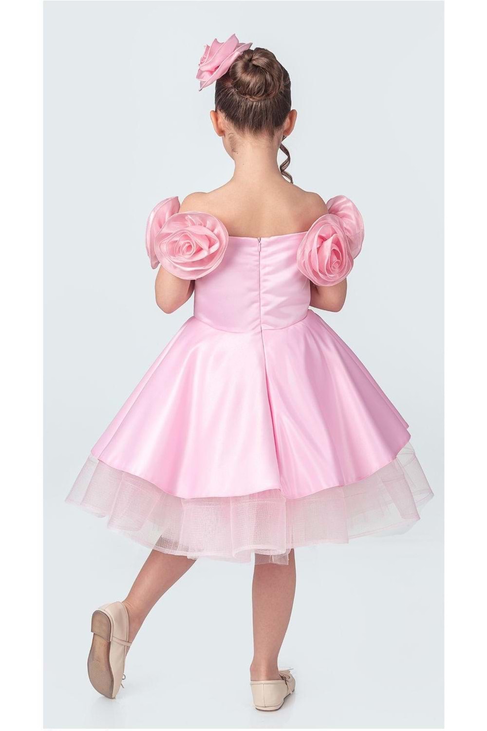 Fanari Krep Saten Gren Destekli Kız Abiye M00735