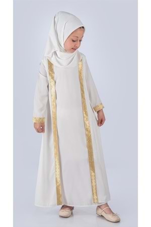Medine İpek Kumaş Eşarplı Tesettür Namaz Elbise M00742