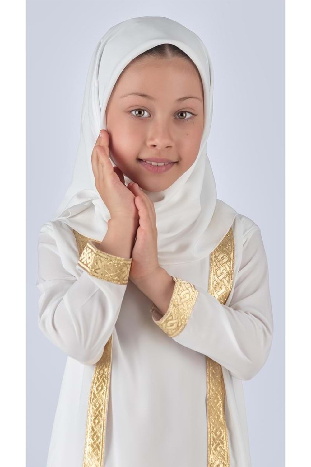 Medine İpek Kumaş Eşarplı Tesettür Namaz Elbise M00742