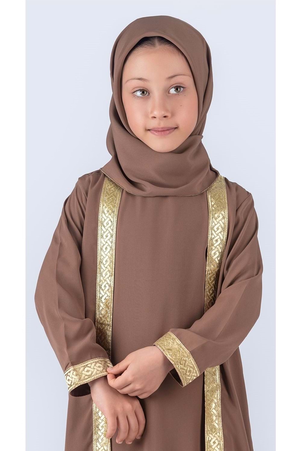 Medine İpek Kumaş Eşarplı Tesettür Namaz Elbise M00742