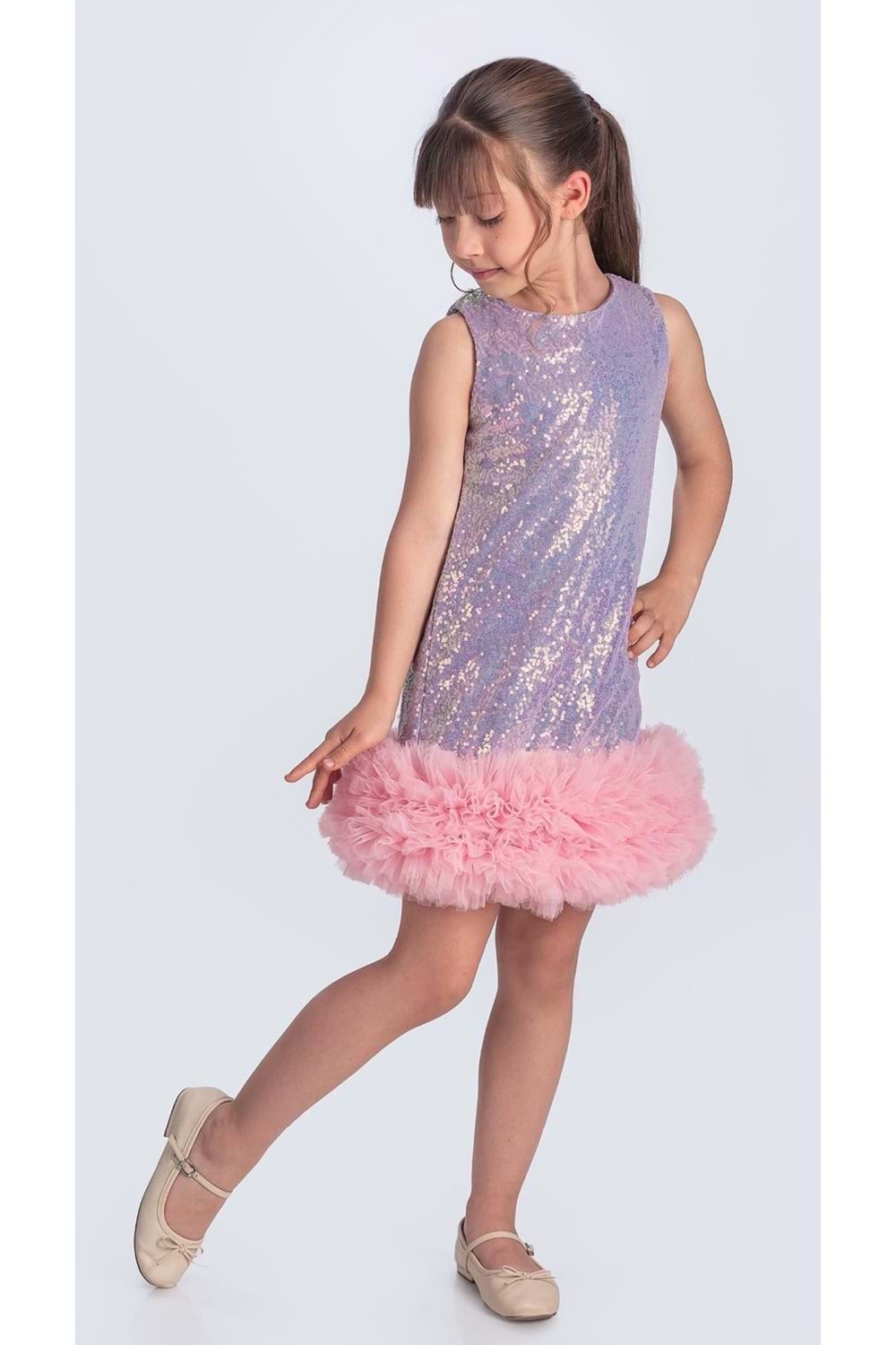 Pul Payet İfestos Taçlı Tütü Çocuk Özel Gün Abiye M00743