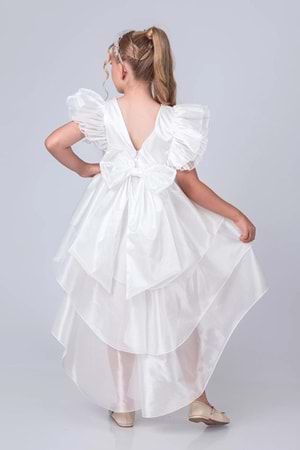 Kız Çocuk Kuyruklu , Taçlı Vragia Abiye Elbise M00745