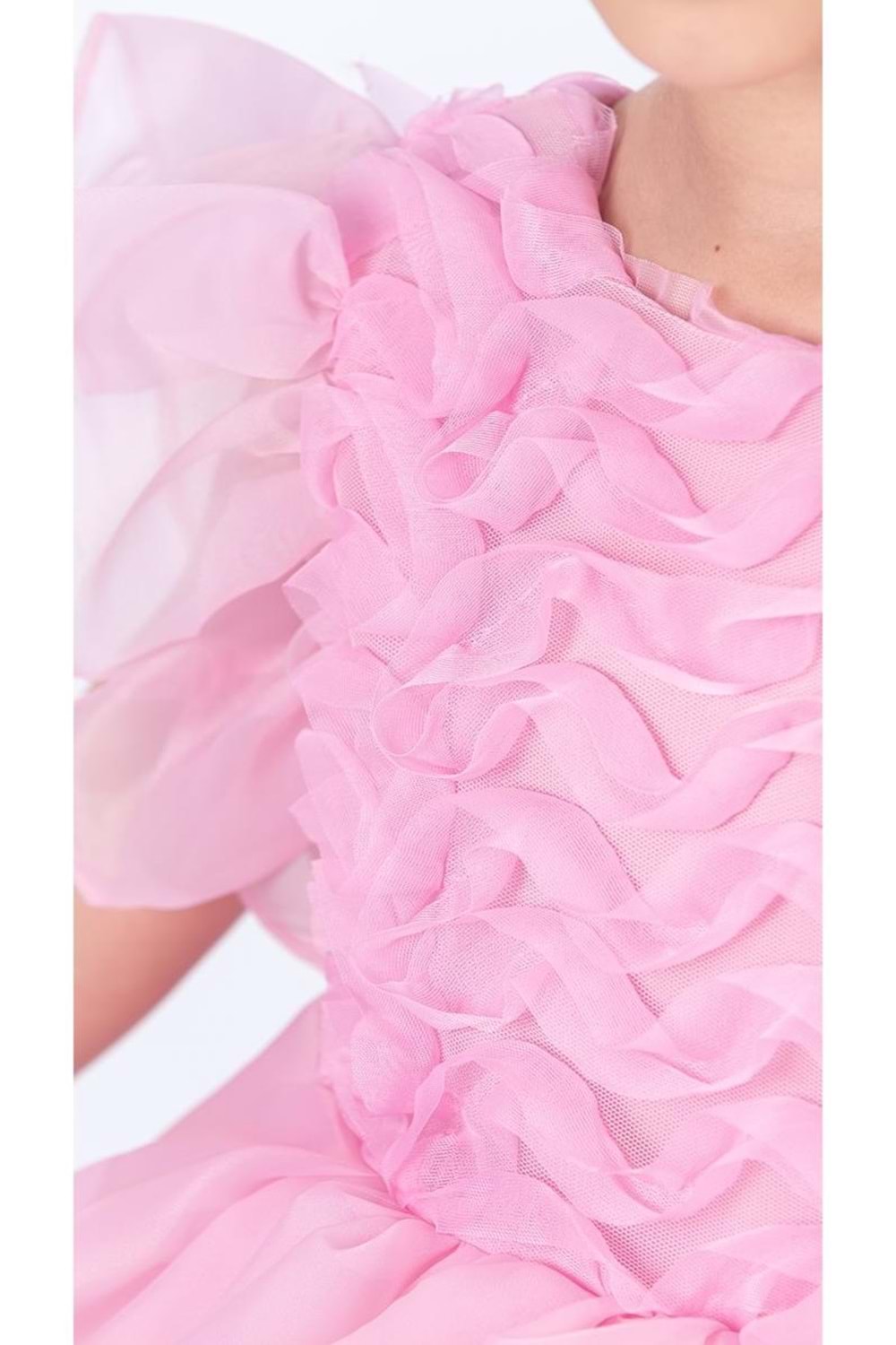 Maronia Kız Çocuk Prenses Model Abiye Elbise - Pembe M00746