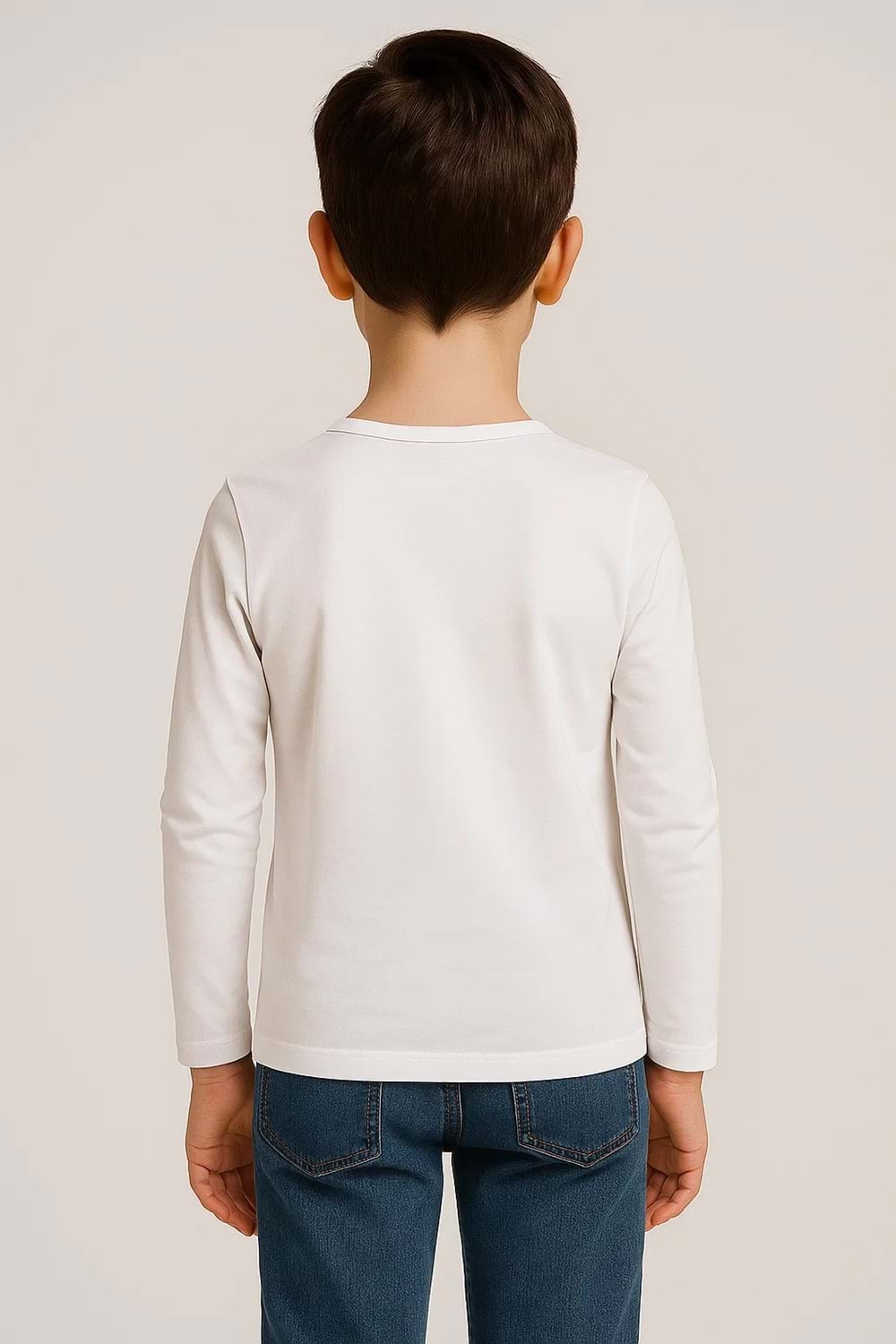 Unisex Çocuk Bisiklet Yaka Uzun Kollu Okul Badi M00748