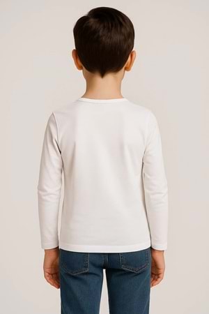 Unisex Çocuk Bisiklet Yaka Uzun Kollu Okul Badi M00748