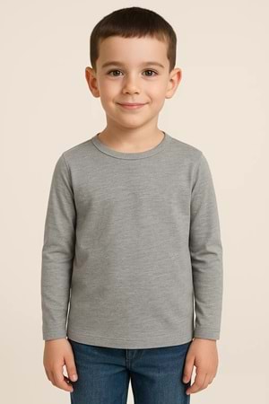 Unisex Çocuk Bisiklet Yaka Uzun Kollu Okul Badi M00748