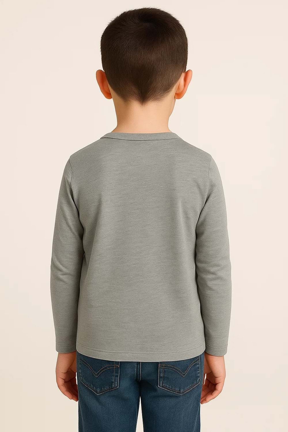 Unisex Çocuk Bisiklet Yaka Uzun Kollu Okul Badi M00748