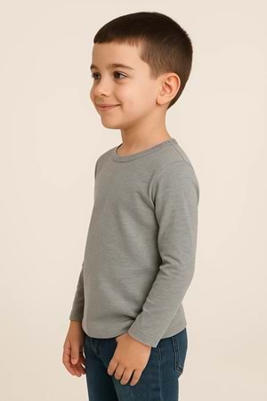 Unisex Çocuk Bisiklet Yaka Uzun Kollu Okul Badi M00748