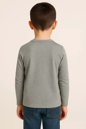 Unisex Çocuk Bisiklet Yaka Uzun Kollu Okul Badi M00748