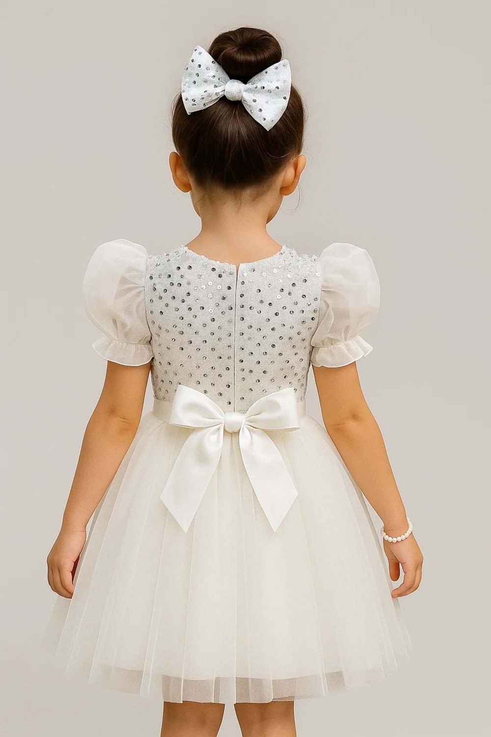 Balon Kol Pul Payet Kız Çocuk Tütü Elbise M00751