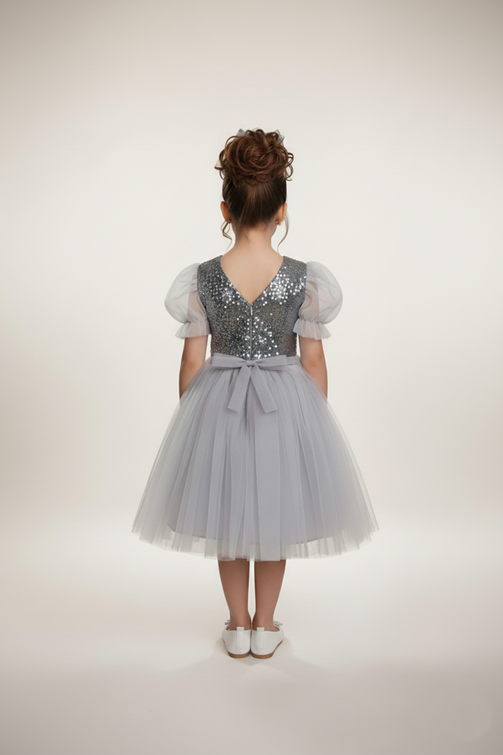 Balon Kol Pul Payet Kız Çocuk Tütü Elbise M00751