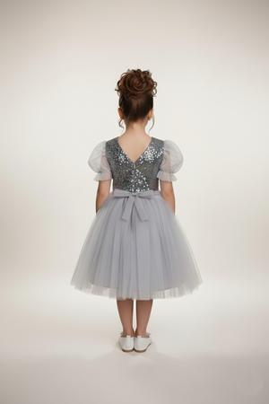 Balon Kol Pul Payet Kız Çocuk Tütü Elbise M00751