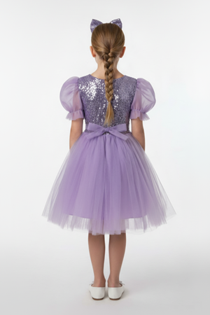 Balon Kol Pul Payet Kız Çocuk Tütü Elbise M00751