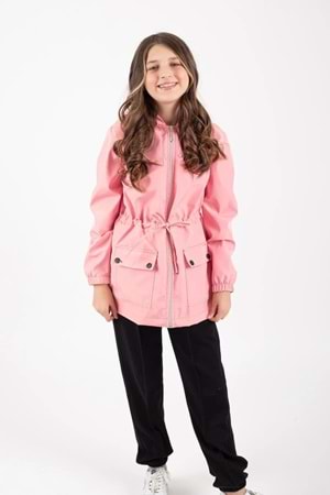 Kız Çocuk Mevsimlik Su İtici Çıtçıt Kapamalı Cepli Yağmurluk M00752