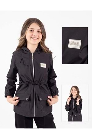 Kız Çocuk Mevsimlik Su İtici Çıtçıt Kapamalı Cepli Yağmurluk M00752