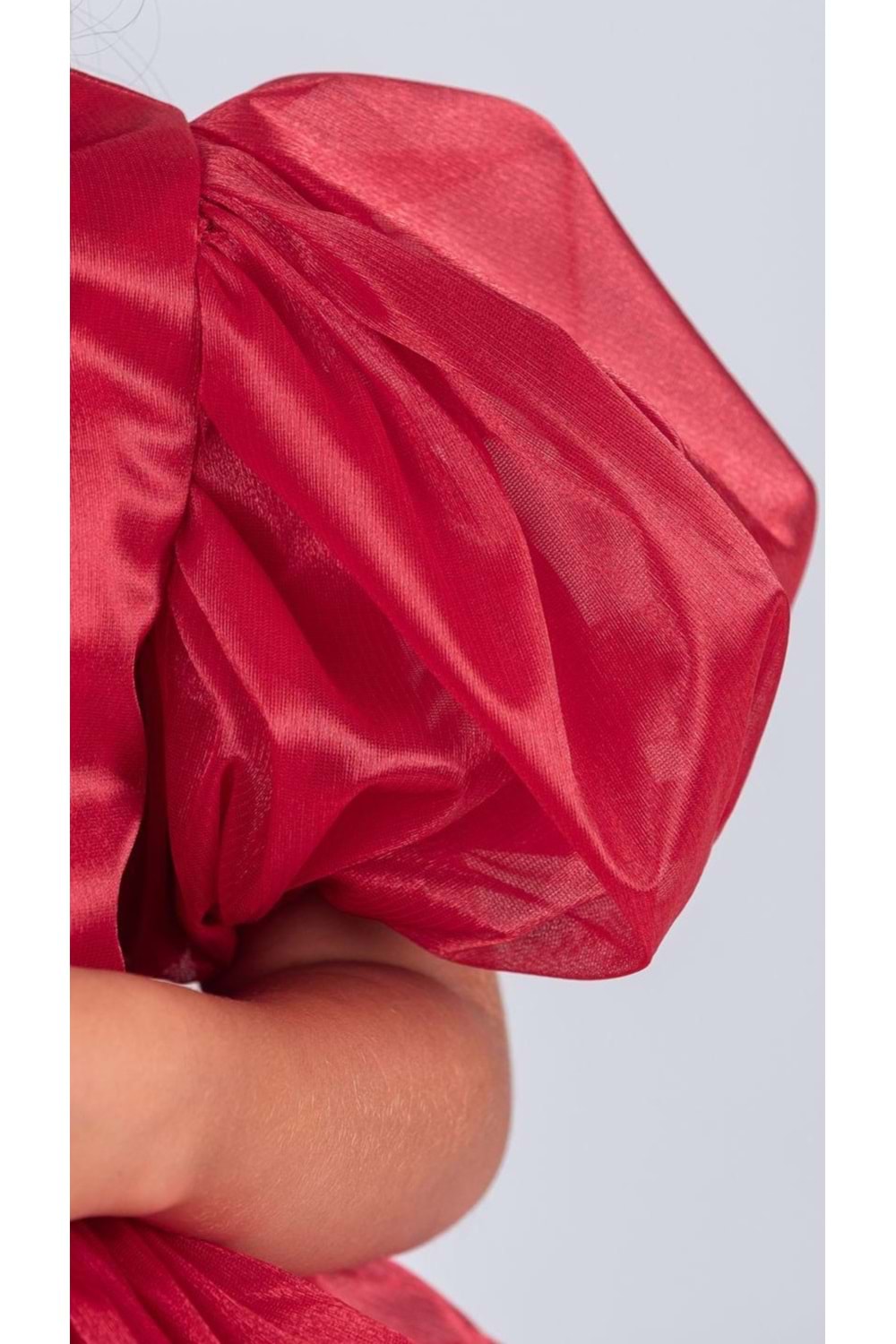 Kız Çocuk Eklenebilir Kuyruk Detaylı, Taçlı Aspendos Abiye Elbise M00758