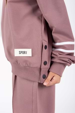 Kız Çocuk Sport Armalı Yan Çıtçıt Detaylı Eşofman Takımı M00759