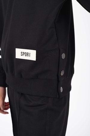 Kız Çocuk Sport Armalı Yan Çıtçıt Detaylı Eşofman Takımı M00759