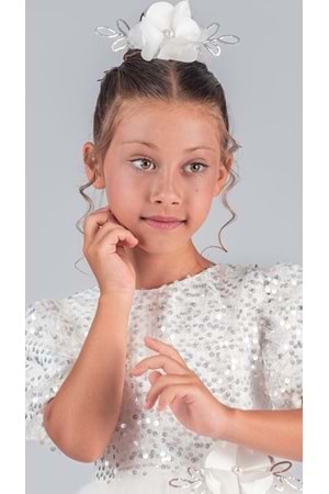 Kız Çocuk Etek Ucu Pullu Venna Abiye Elbise M00761