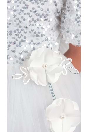 Kız Çocuk Etek Ucu Pullu Venna Abiye Elbise M00761