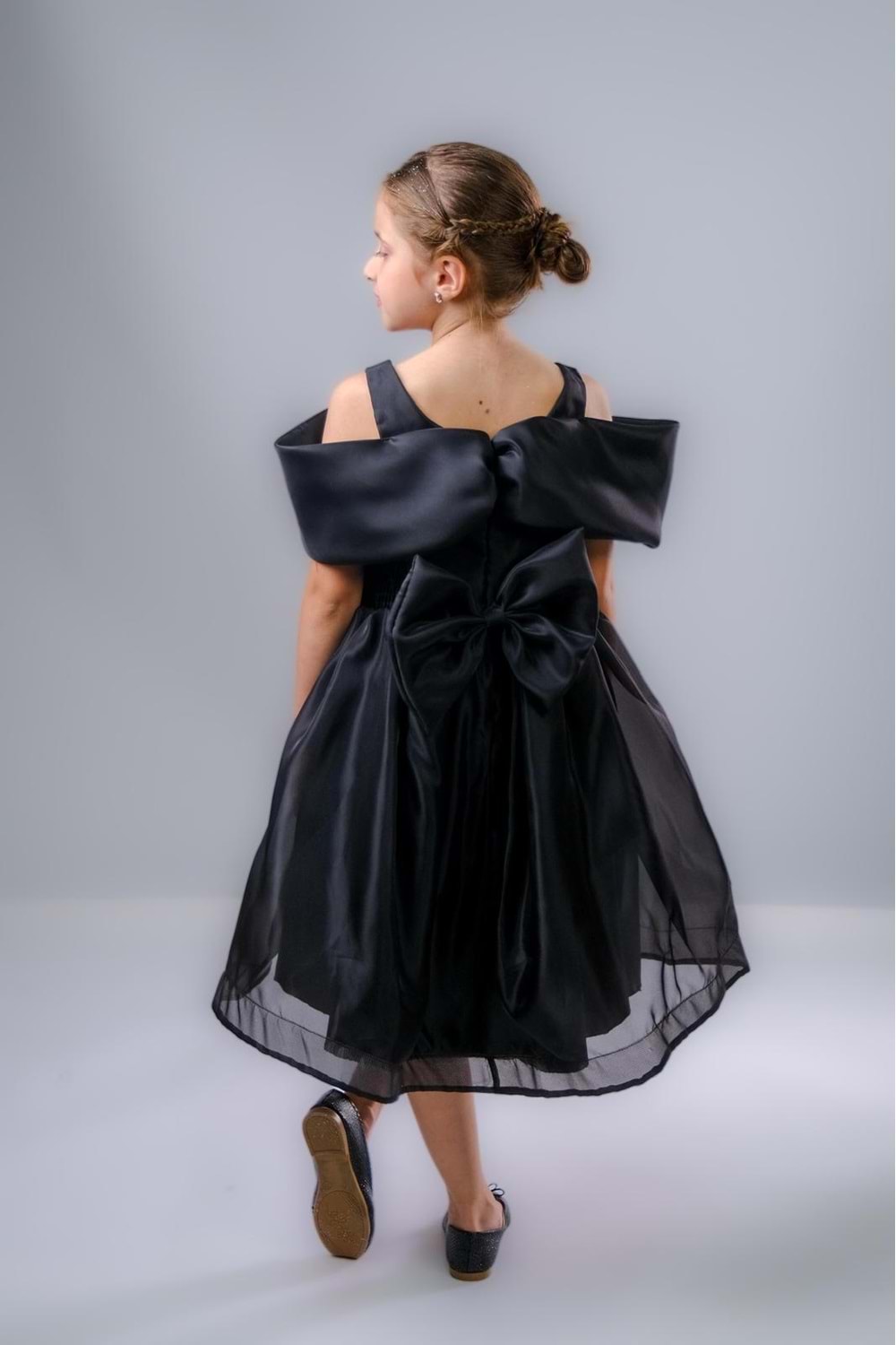 Kız Çocuk Taş Fiyonklu İsalon Elbise M00763