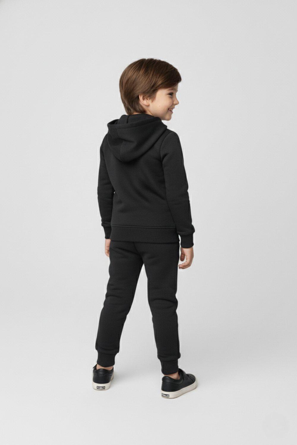 Erkek Çocuk Fermuar Kapamalı Kapüşonlu Mevsimlik Eşofman Takımı M00765