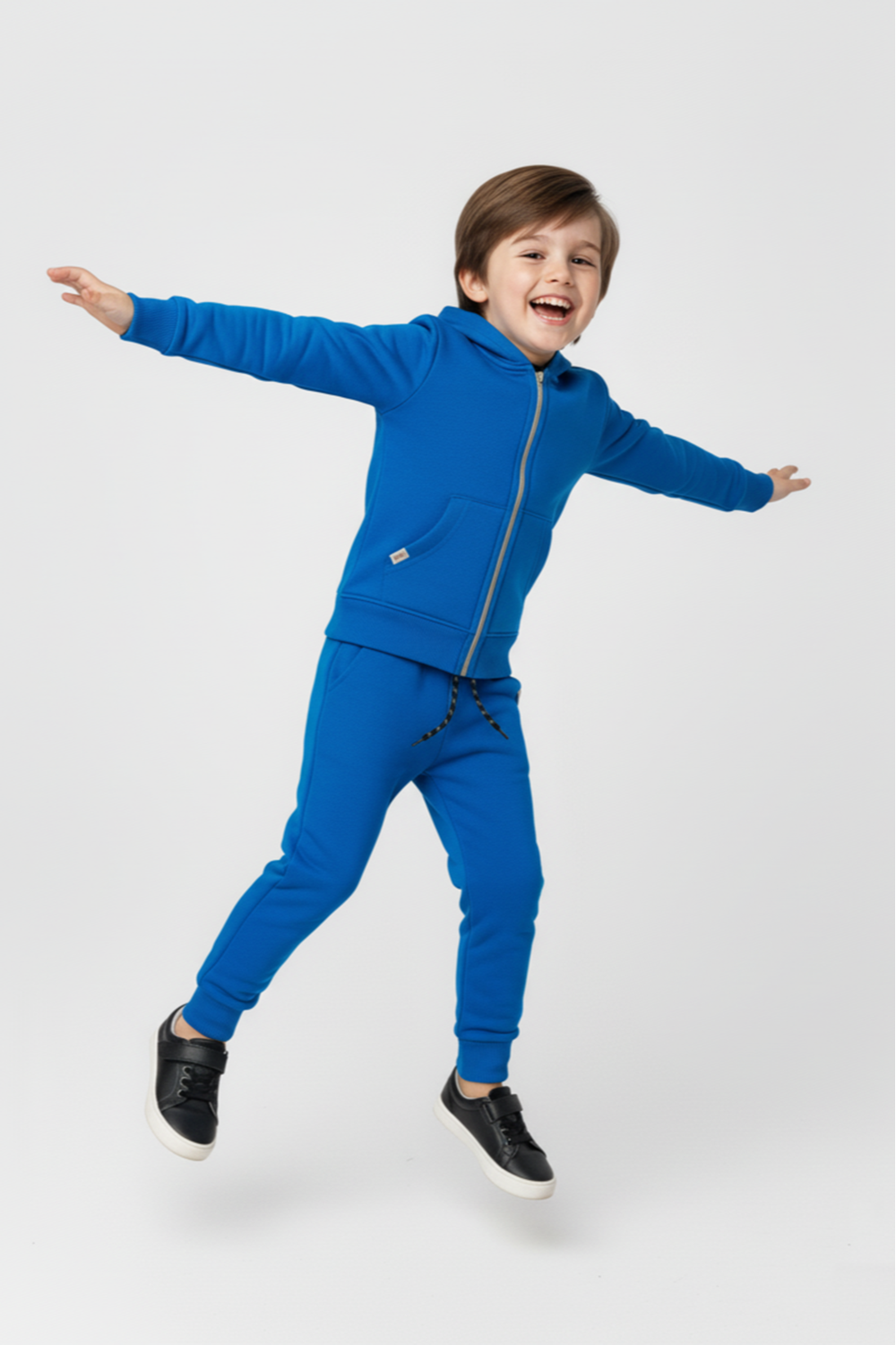 Erkek Çocuk Fermuar Kapamalı Kapüşonlu Mevsimlik Eşofman Takımı M00765