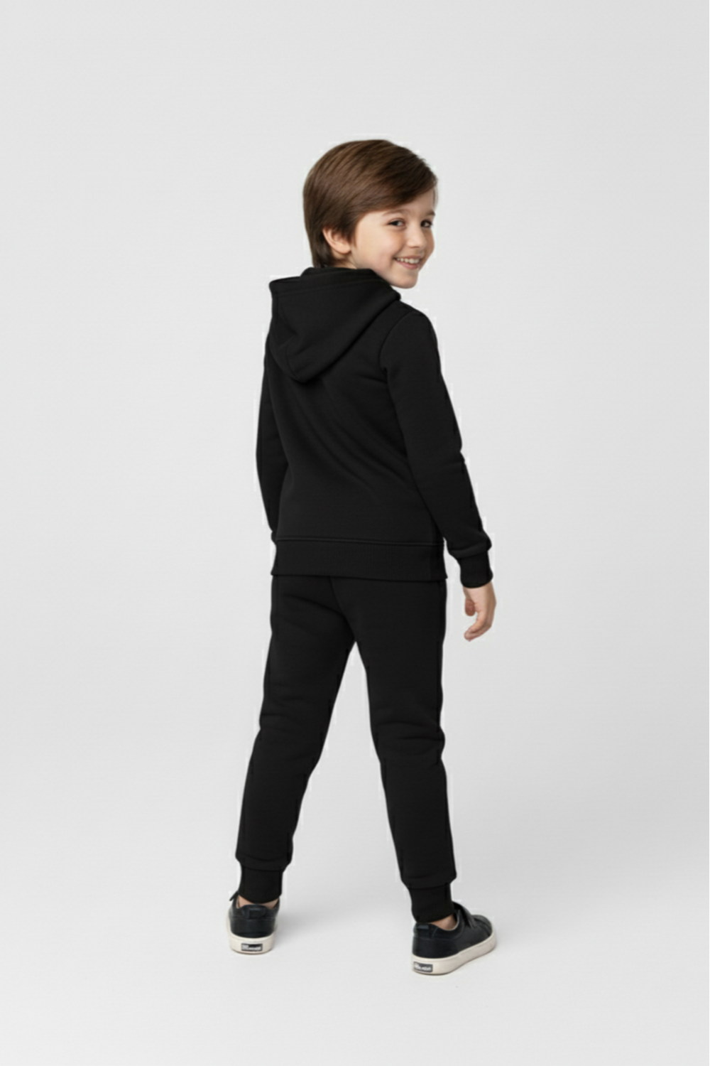 Erkek Çocuk Fermuar Kapamalı Kapüşonlu Mevsimlik Eşofman Takımı M00765