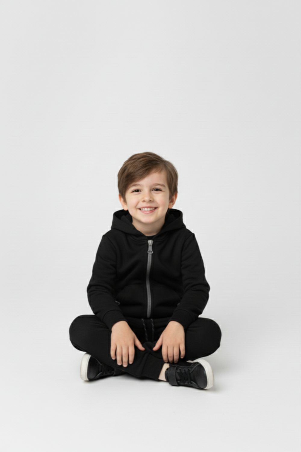 Erkek Çocuk Fermuar Kapamalı Kapüşonlu Mevsimlik Eşofman Takımı M00765