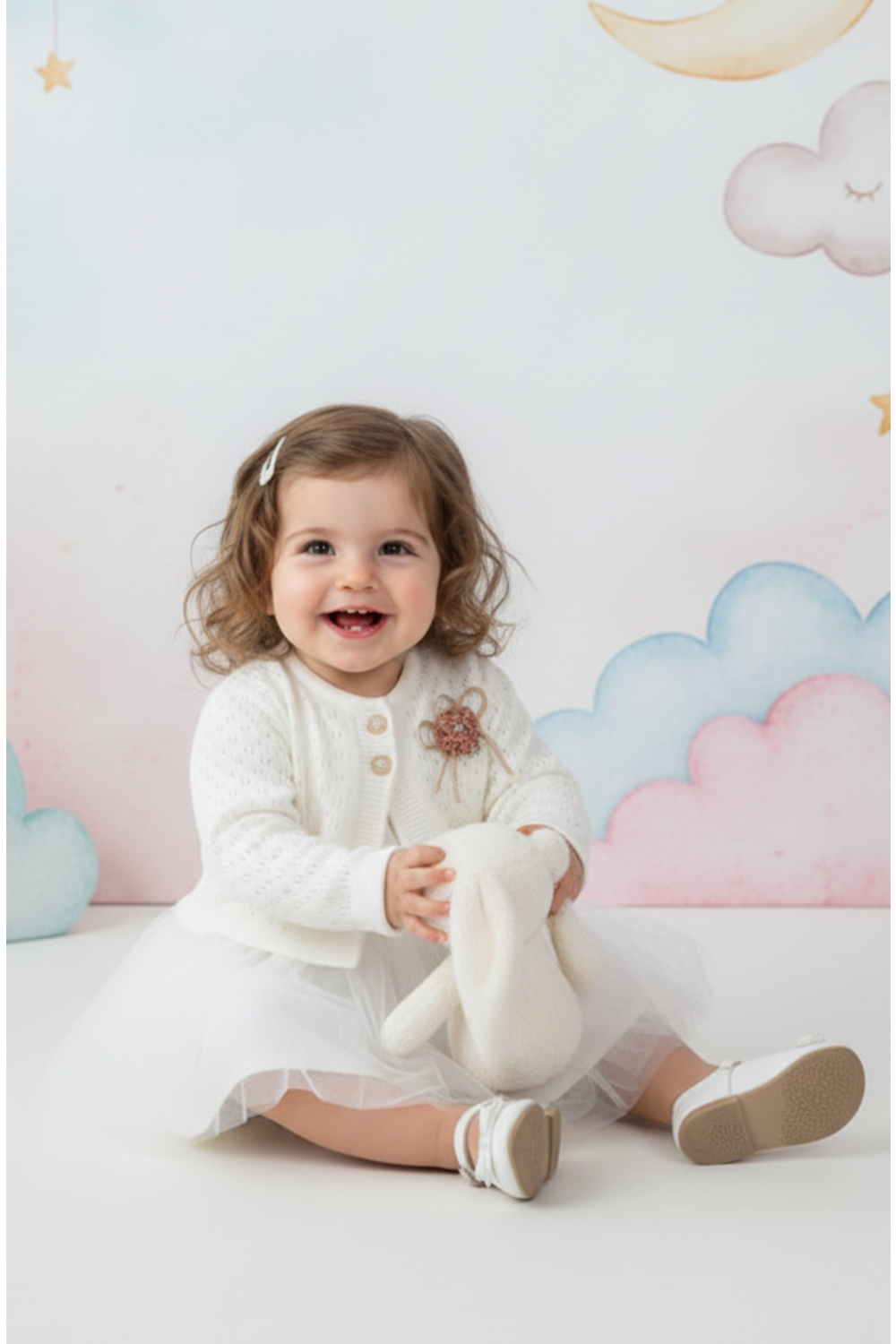 Triko Bolerolu Kız Bebek Elbise M00770