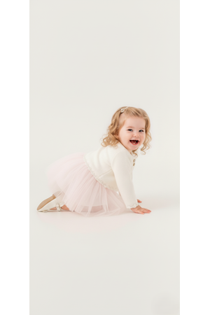 Triko Bolerolu Kız Bebek Elbise M00772