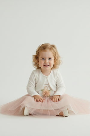 Triko Bolerolu Bel Çiçekli Kız Bebek Elbise M00773