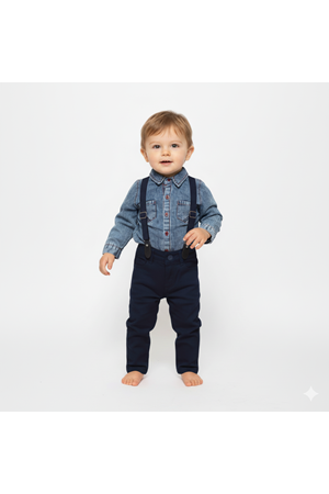 Jeans Gömlek Gabardin Pantolon Erkek Bebek Takımı M00774