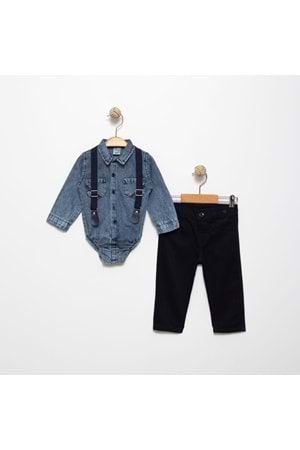 Jeans Gömlek Gabardin Pantolon Erkek Bebek Takımı M00774