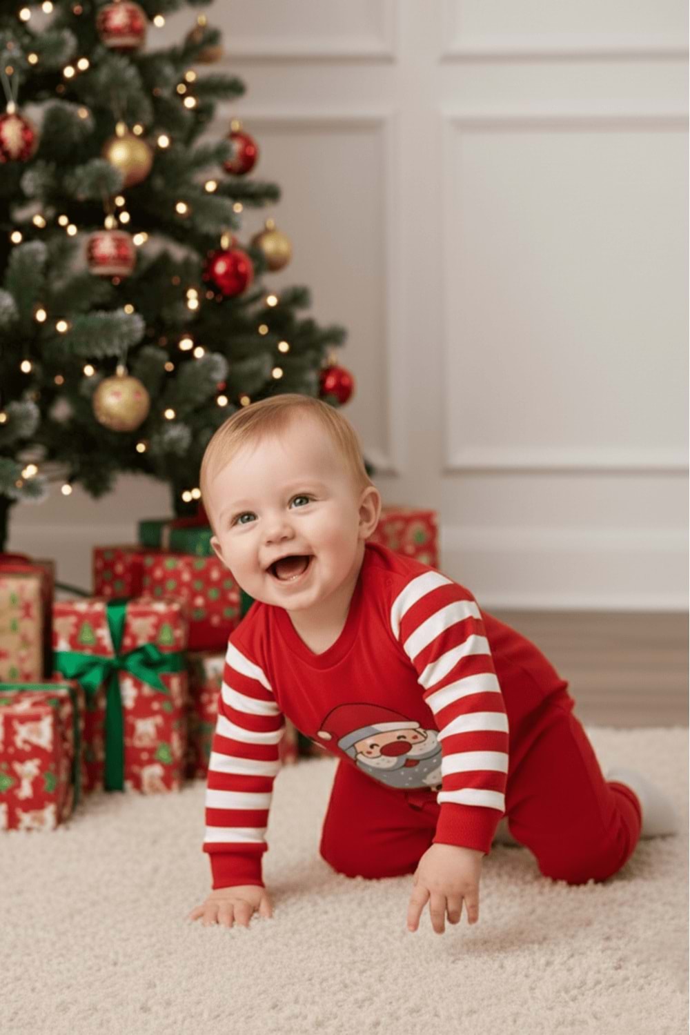 Yılbaşı Temalı Çıtçıtlı Bebek Astronot Tulum M00775