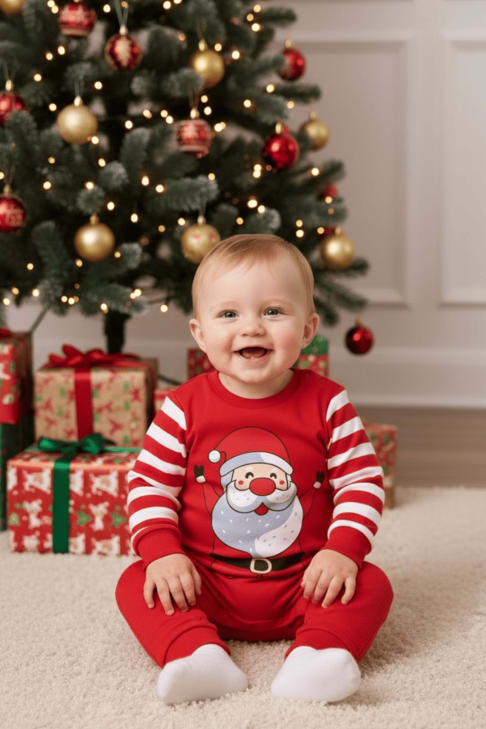 Yılbaşı Temalı Çıtçıtlı Bebek Astronot Tulum M00775